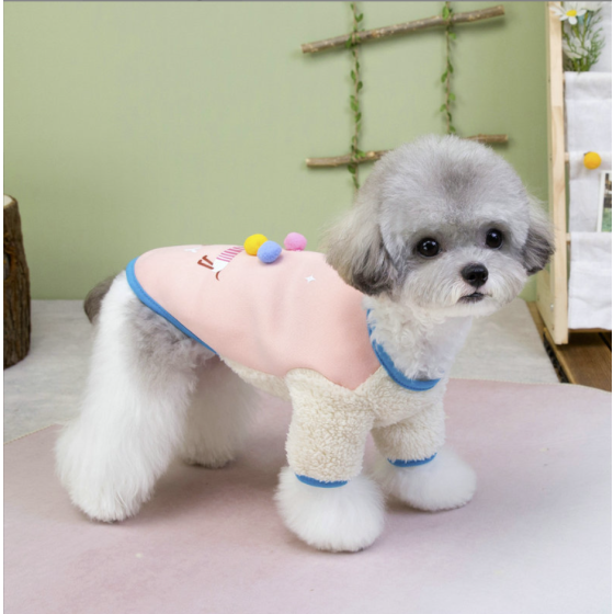 Cute Cartoon 4-Leg Sweatshirt for Dogs & Cats, Winter Warm Fleece, Balloon Design